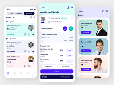 Online Management Consultants app design ui ux