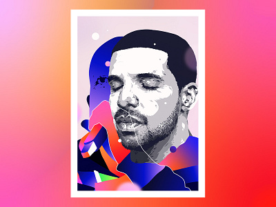 Drake $TFT abstract cover crypto cryptocurrency digital art drake gradient graphic design illustration illustrator music nft nftart photoshop portrait poster print vector