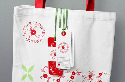 Identity for Ottawa bag brand design brand identity branding flowers graphic design green icon identity labels logo logotype nectar pattern red vector