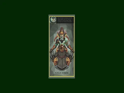 Naga Siren Character Card branding card cards ui character color dailyui design dota dota2 flatdesign game gaming naga siren ui
