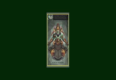 Naga Siren Character Card branding card cards ui character color dailyui design dota dota2 flatdesign game gaming naga siren ui