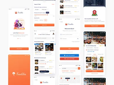 #Redesign Foodiles App app awesome design clean ui design design inspiration mobile app mobile design mobile ui redesign ui ui design uiux ux design