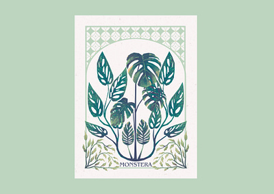 Monstera - botanic series art artwork illustration tropical