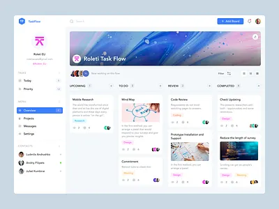 Management Dashboard activity app clean dashboard design flow interface kanban manage management projects system taskflow tasks team ui ux web app