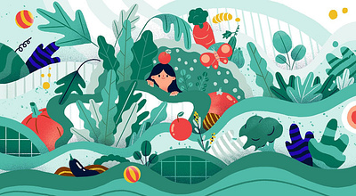 Sustainability character colourful digital environment folioart illustration sustainability