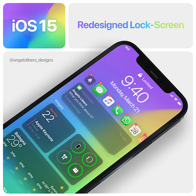 iOS 15 Redesigned Lock Screen ios ios14 ios15 iphone iphone 11 iphone 12 iphone 13 iphonex lockscreen widgets