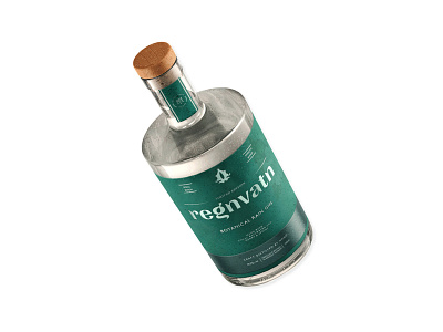 Regnvatn alchohol bottle gin logo logomark product design typographic