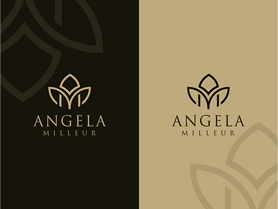 AM LOTUS " ANGELA MILLEUR" beauty brandidentity branding clothing company company logo consulting corporatedesign cosmetic graphicdesign logo logodesign logodesigner logotype lotus milleur monogramlogo monogrampixel realestate