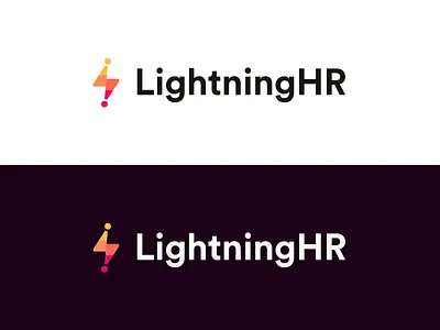 LightningHR logo branding lightning logo logodesign process