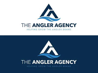 The Angler Agency Logo branding design fishing fishing logo icon logo logodesign outdoor logo outdoors pro angler water waves