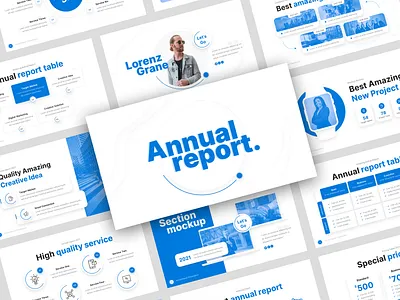 Annual Report Presentation Template accountant advertisement annual report branding business plan company profile consultant consulting courses customer data education finance infographic learning project proposal report table