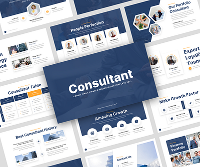 Consultant – Finance & Consulting Presentation Template accountant advertisement annual report branding business plan company profile consultant consulting customer data finance management pitch deck premium project proposal report startup