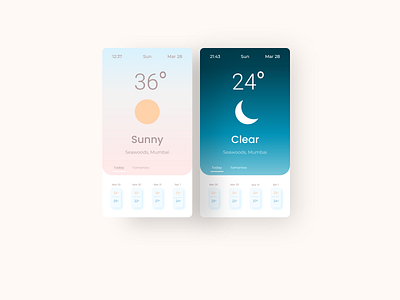 Weather app concept app design designs minimalistic ui uidesign uidesigner uiux weather app xd