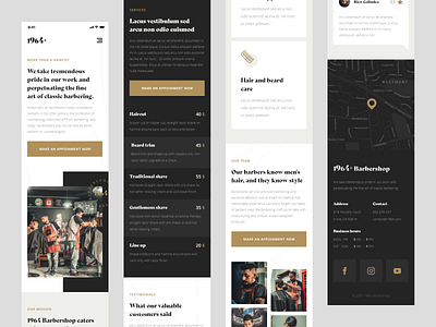 💈 1964® Barbershop - Landing Page Mobile barber barbers barbershop beard design haircare haircut icon landing page landingpage layout logo mobile responsive scissors ui ux web webdesign