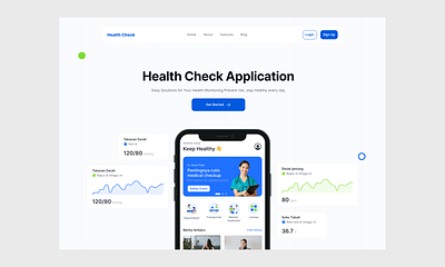 Health Check Landing Page branding health care landing page mobile product design ui website