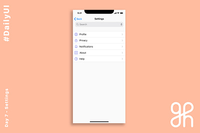 Daily UI Challenge Day 7: Settings app dailyui dailyui 007 dailyuichallenge design