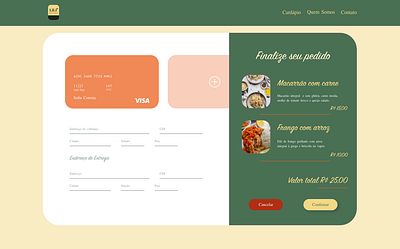 Tela de checkout - Lili Comida Saudável credit card checkout dailyui design interface ui webdesign website