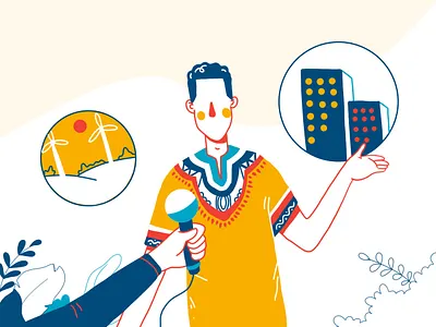 Illustration done for a website africa branding color design education illustration media vector warm colors yellow