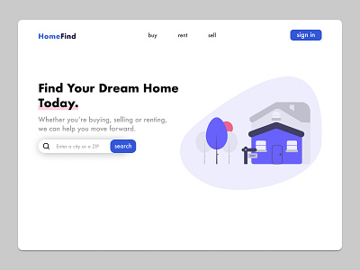 Real Estate & Rental Marketplace website buy design home real estate rent search bar ui ux