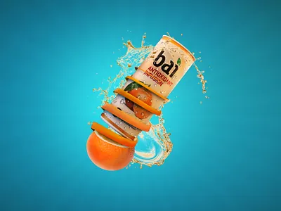 Orange Juice 3d 3d modeling art cinema4d drink juice orange splash