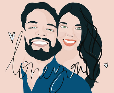 Happiness color couple fun happy ilustration procreate vector