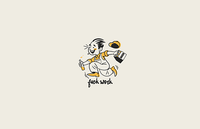 FUCK WORK brooklyn designer character design graphics illustration pin design sticker design t shirt design tee design vector vector design