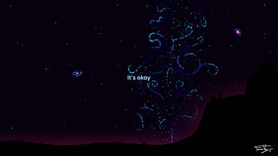 Anti Anxiety Wallpaper illustration kurzgesagt milkyway space wallpaper