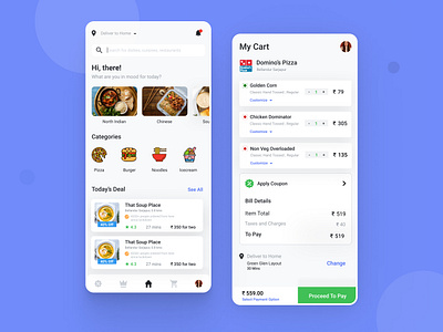 Food Delivery App UI app branding design figma figmadesign minimal typography ui ux vector
