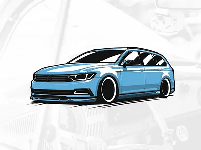 VW Passat B8 ABT art artwork automobile car design drawing graphicdesign illustration logo vector