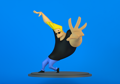 Character Johnny Bravo 3d blender character cinema4d design illustration zbrush