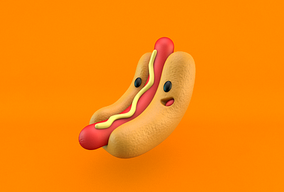 Character HotDog 3d blender character cinema4d design illustration zbrush