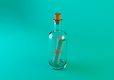 Treasure Bottle 3d blender character cinema4d design illustration zbrush