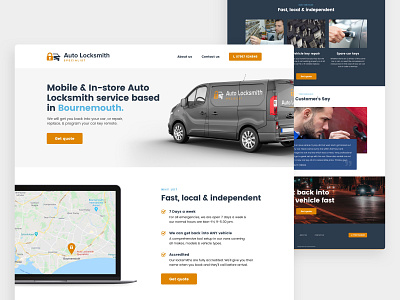 Auto LockSmith 🚗🔑🔒 auto bournemouth car lock car locksmith interface locksmith micro site microsite ui ux web design website