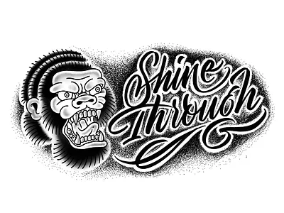 Shine through lettering procreate tattoo