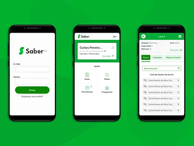 Saber PB app design education ui ux
