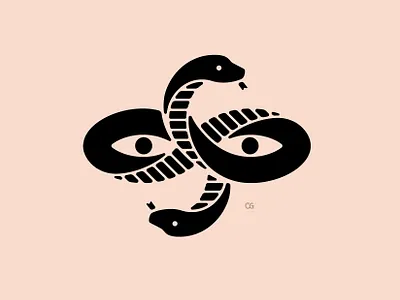 Snake Eyes abstract black white design dice digital art double meaning eyes flat icon illustration logo minimal snake tattoo vector wit