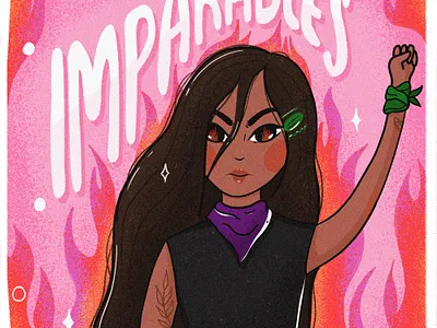 Somos imparables 8M 8m 8march brush female feminist fire girl girlpower illustration photoshop strong women