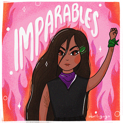 Somos imparables 8M 8m 8march brush female feminist fire girl girlpower illustration photoshop strong women