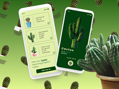 Cacti Healthy App design figma prototyping typography ui uidesign uiux userinterface ux uxdesign uxui