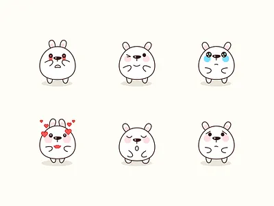 Kawaii animals #2 animals avatar bear blood boring characters crying cute icondesigner iconography icons illustration kawaii kawaiiicons loveis rabbits sleep sweet user yeys