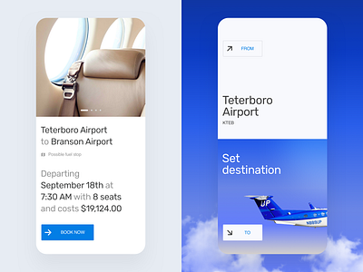 App for private flight aircraft airlines airplane app book booking clean clouds design flight flight booking flying mobile mobile app mobile ui travel typography ui ux web