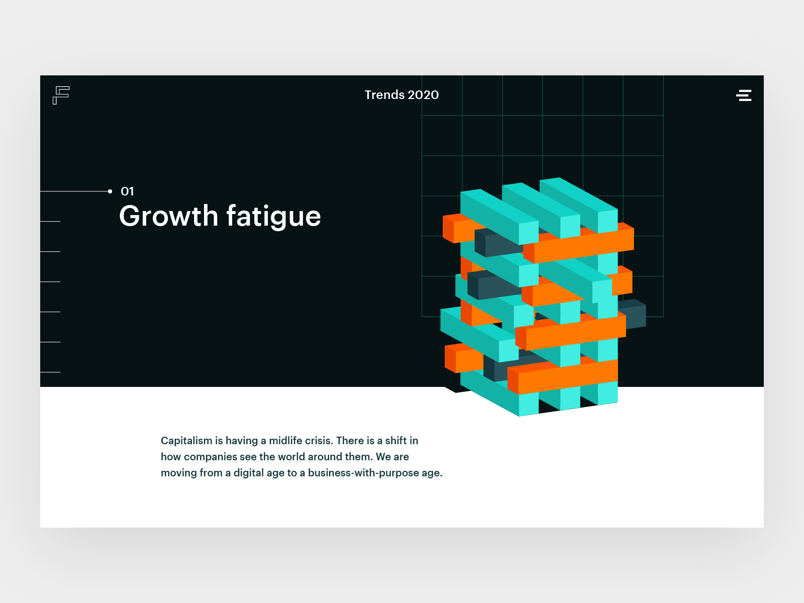 Growth Fatigue adobe illustrator art direction game concept illustration interactive design jenga trends trends report ui design vector vector illustration web design