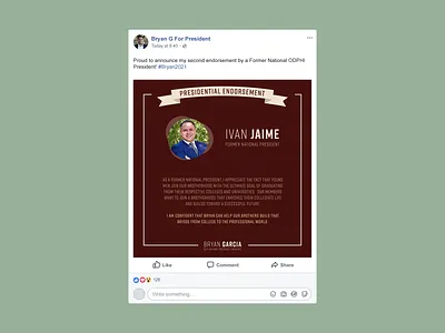 Social Post - ODP President branding composition design facebook flat graphic design illustration illustrator indesign instagram marketing photoshop social social media testimonial vector