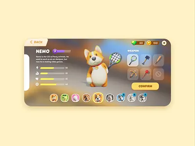 Party animals character animals game game ui