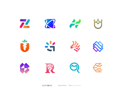 Colorful logos animal brand collection colors concept creative design graphic design illustration letter logo logo design logomark mark minimal typography ui ux vask vector