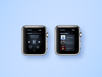 Apple Watch Music Player App - Daily UI 009 app daily ui daily ui 009 dailyui dailyui009 dailyui09 dailyuichallenge dailyuichallenge009 design typography ui ui ux ui 009 ui design ui009 user experience user interface ux