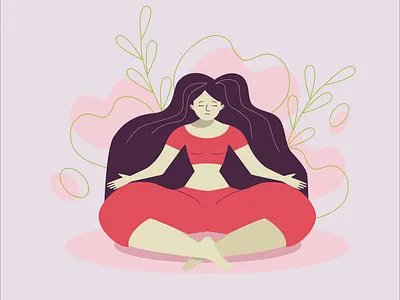 Yoga Time design flat girl illustration lotus vector vectorart yoga yoga pose