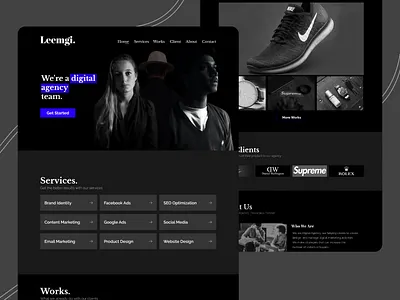 Leemgi | Digital Agency Landing Page agency landing page digital agency landing pages landing pages ui landingpage uidaily uidesign uiux uiuxdesign website concept websitedesign