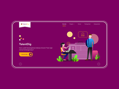 TalentDig Landing Page branding clean design design figma homepage illustration illustration art illustrations landing page landing page concept landing page design landing page ui purple talent ui vector web web design website website design