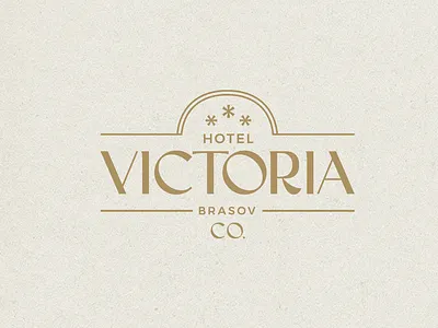 Hotel Victoria badge branding geometry hotel letters logo logo design logotype monogram texture typeface